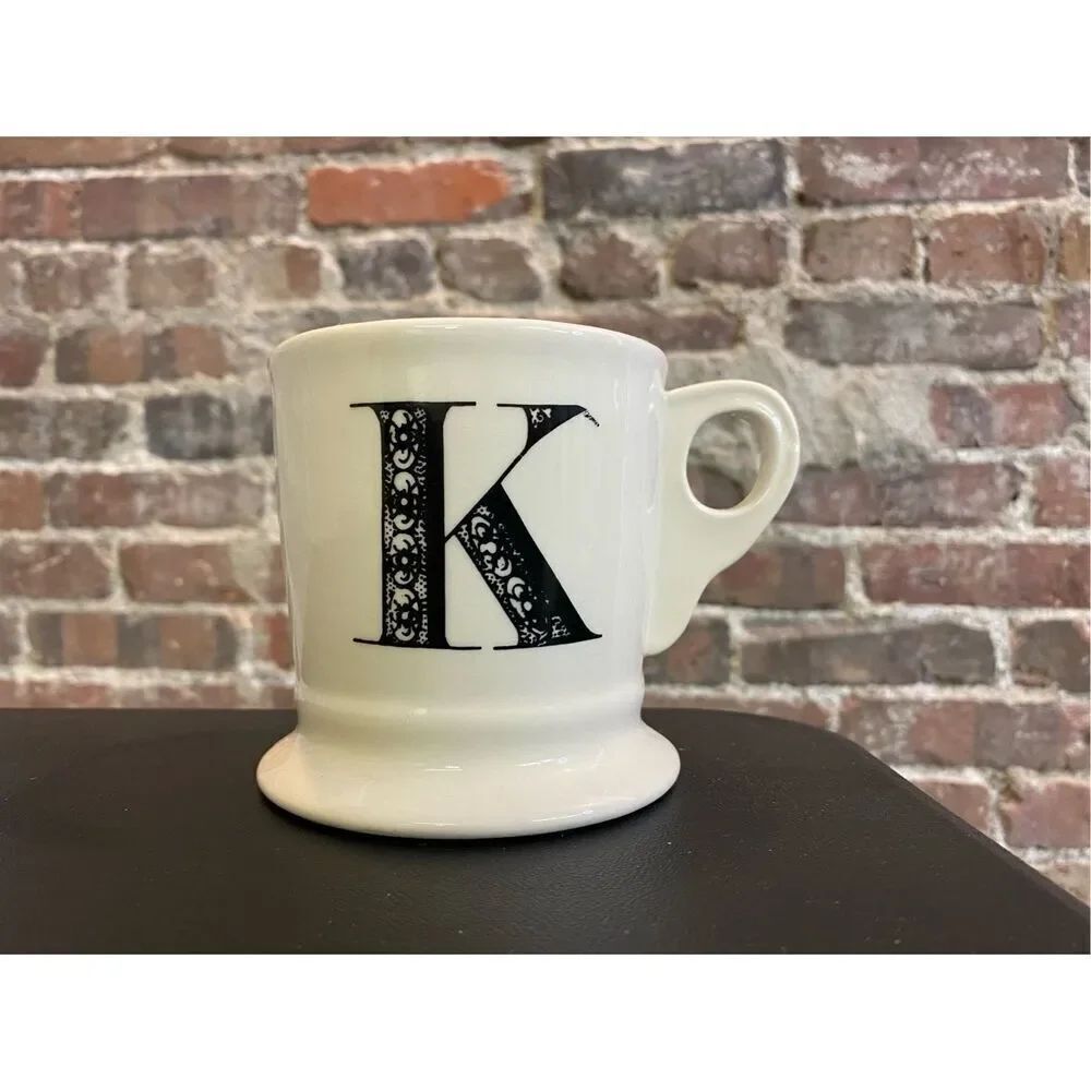 Anthropologie Monogram “K” White/Black Mug